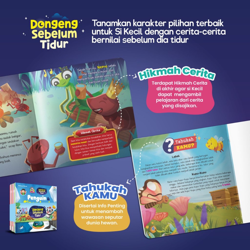 

RB Buku Dongeng Pengantar Sebelum Tidur Anak 1 2 3 Tahun Hewan Dalam Al quran Pertamaku Binatang