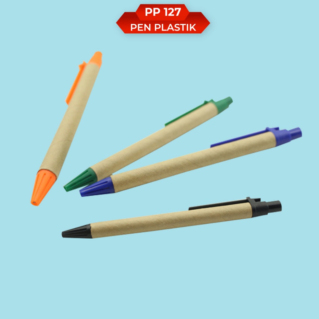Pulpen Kertas Pen Recycle Promosi Custom Logo Brand PP 127