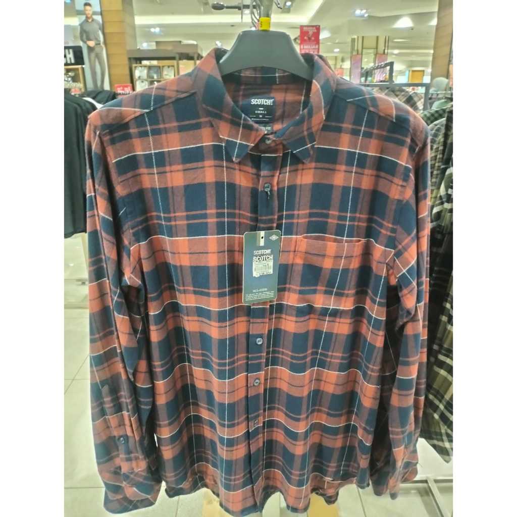 SCOTCH Baju kemeja pria Laki Laki Lengan Panjang Original DG323721