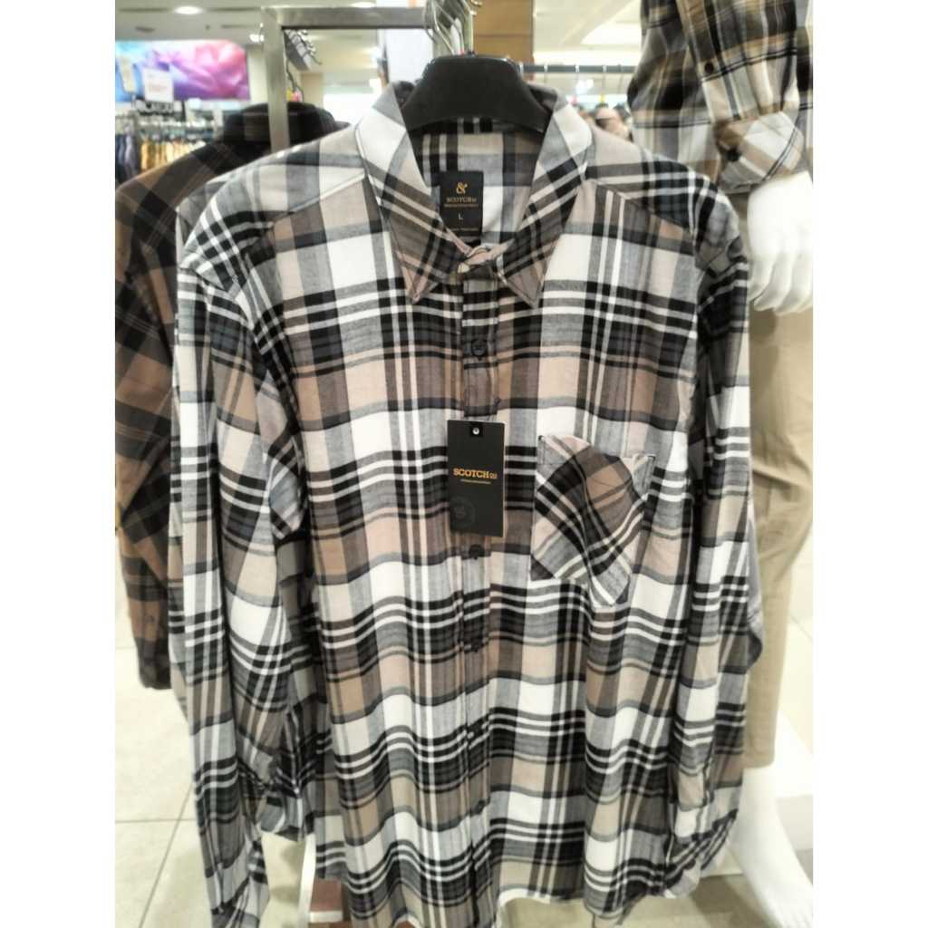 SCOTCH Baju kemeja pria Laki Laki Lengan Panjang Original DG323724