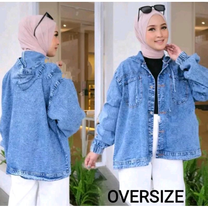 Hoodie Jeans Wanita / Jacket Jeans Oversize