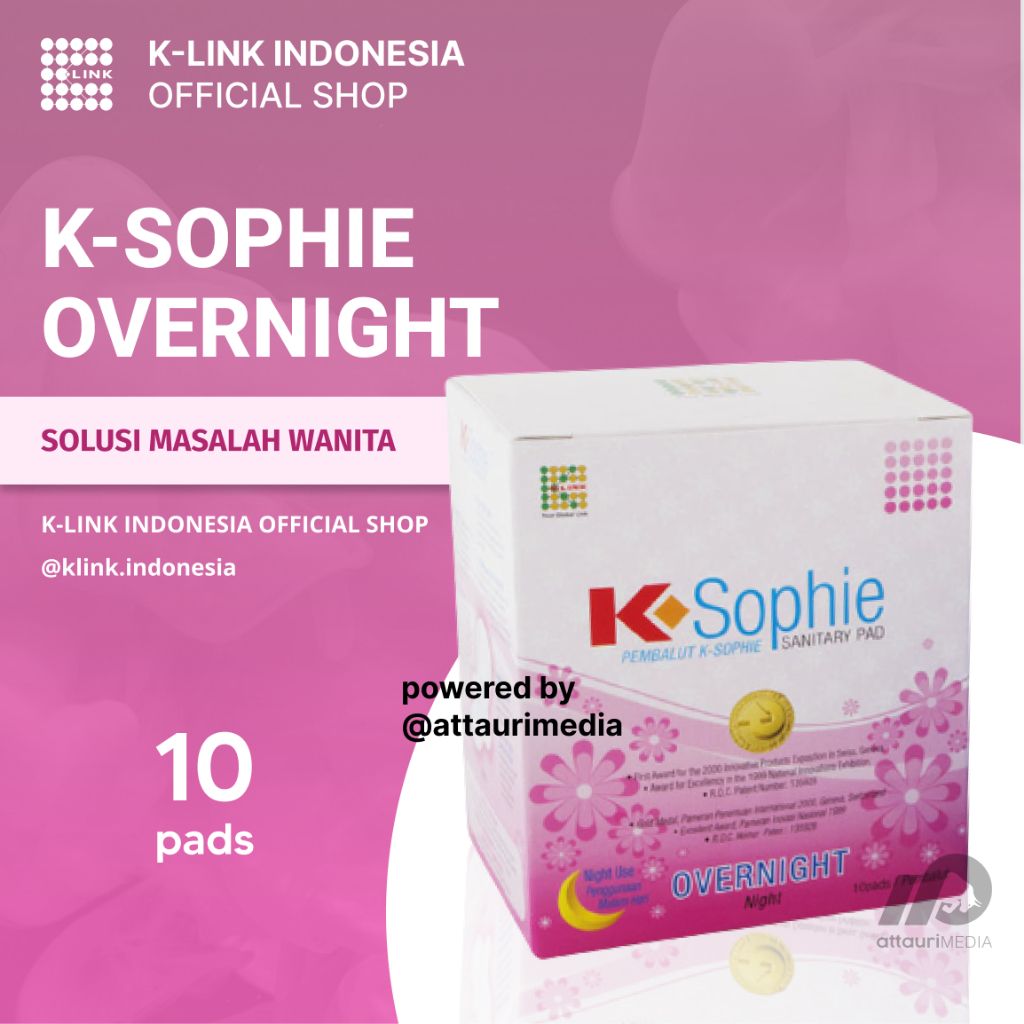 K-Sophie Night Use (isi 10 Pads) Untuk Malam Hari Overnight Pembalut K-Link Pembalut Berkualitas Pem