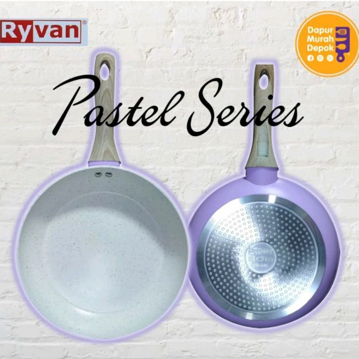 Fry pan Ryvan Marble pastel series 22cm fry pan anti lengket