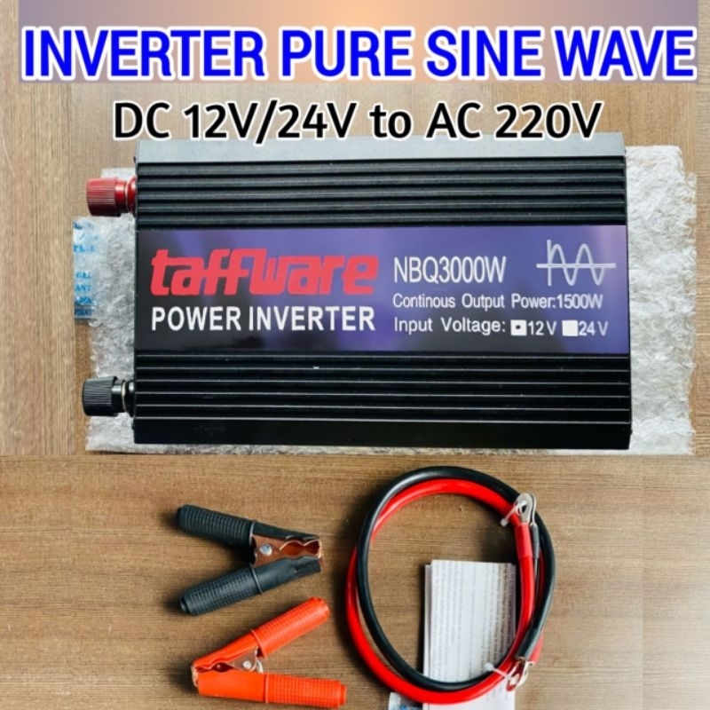 Inverter DC ke AC Pure Sine Wave 3000 Watt DC 12V 24V to AC 220V Power Inventer 3000W Taffware Gelom