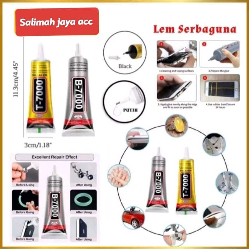 

Lem LCD Touchscreen/Lem Serbaguna 15 ML T-7000(Hitam) & B-7000 (Bening)