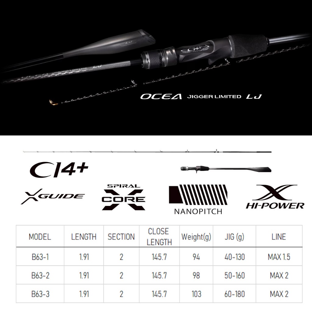 Shimano 2022 Ocea Jigger Limited LJ Light Jigging Rod Joran Pancing