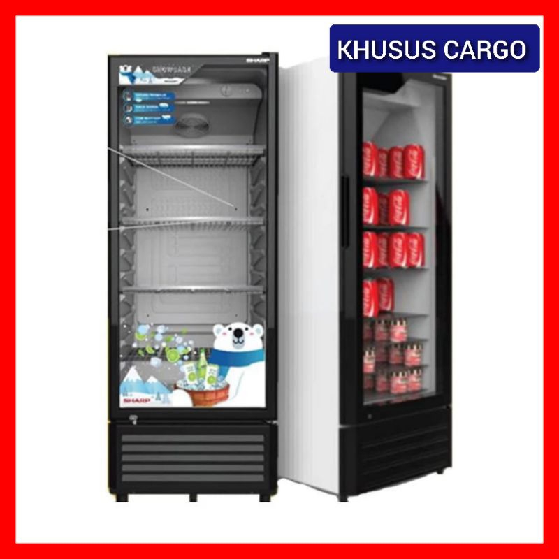 KHUSUS CARGO SHOWCASE LEMARI PENDINGIN MINUMAN SHARP 4 RAK 250L SCH250FS