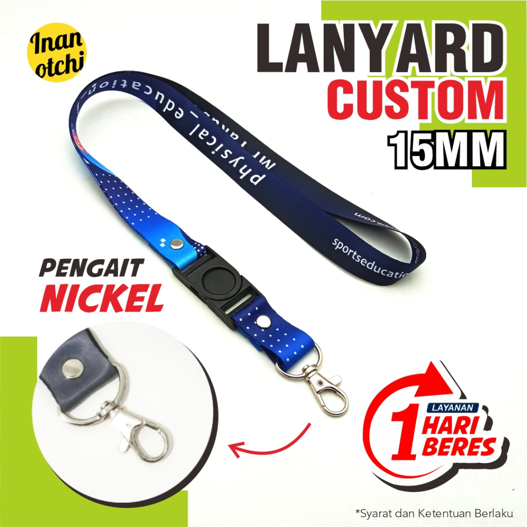 

Tali Lanyard Custom/Lebar 1,5cm/Print 2 Sisi