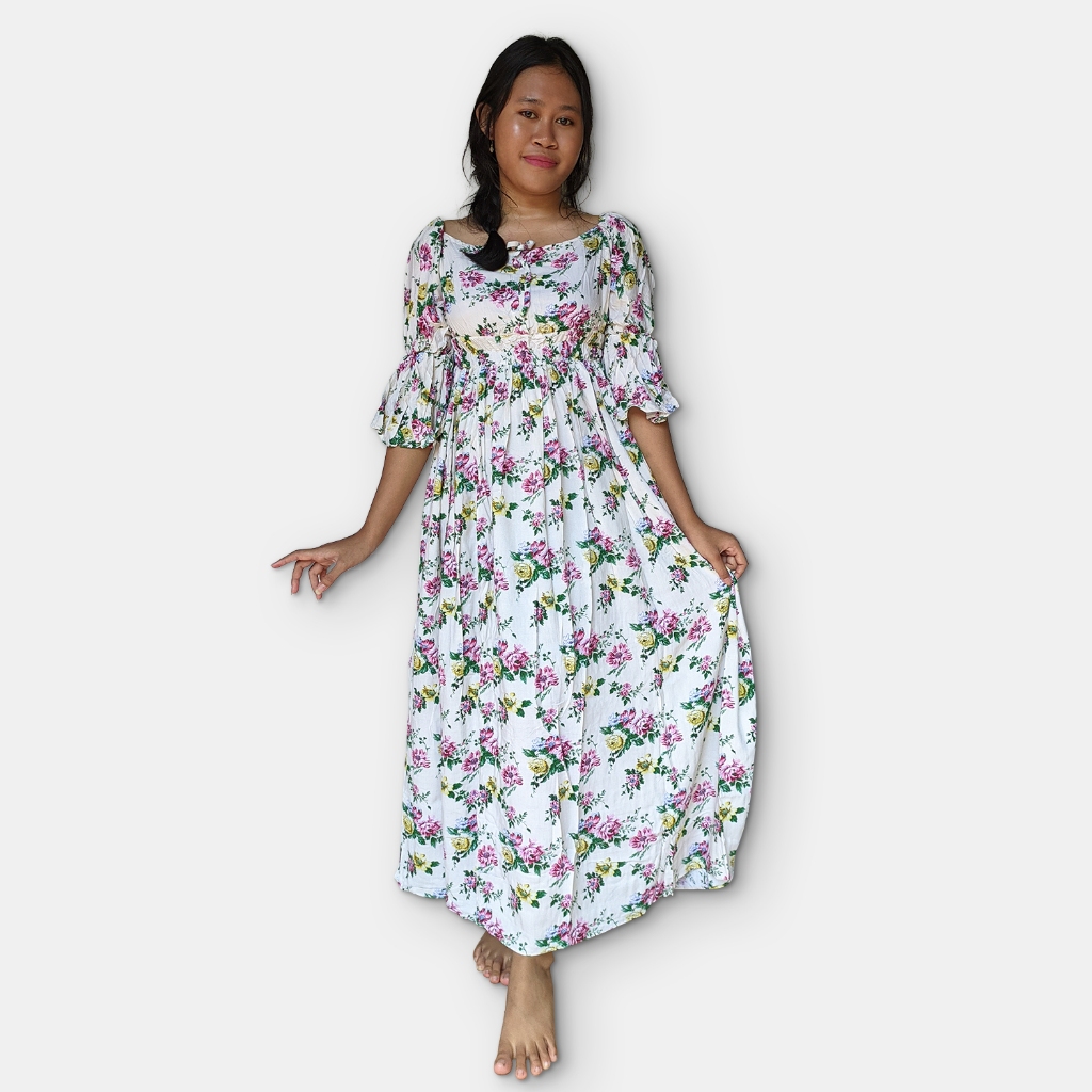 Dress Pantai Putih - Long Dress Bali Rayon Premium