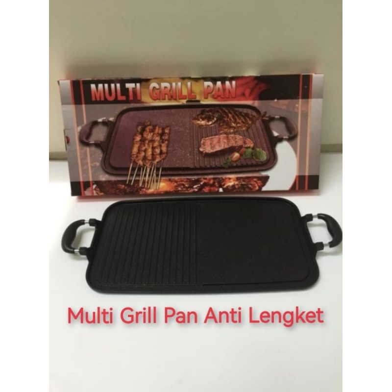 Multi Grill Pan Anti Lengket Teflon Panggangan BBQ