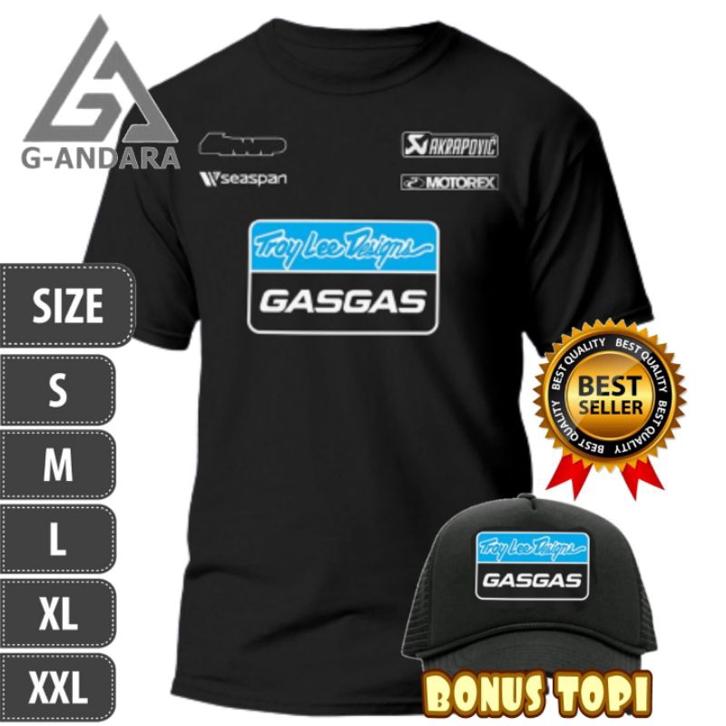 KAOS TROY LEE DESIGNS GASGAS DISTRO PRIA BONUS TOPI