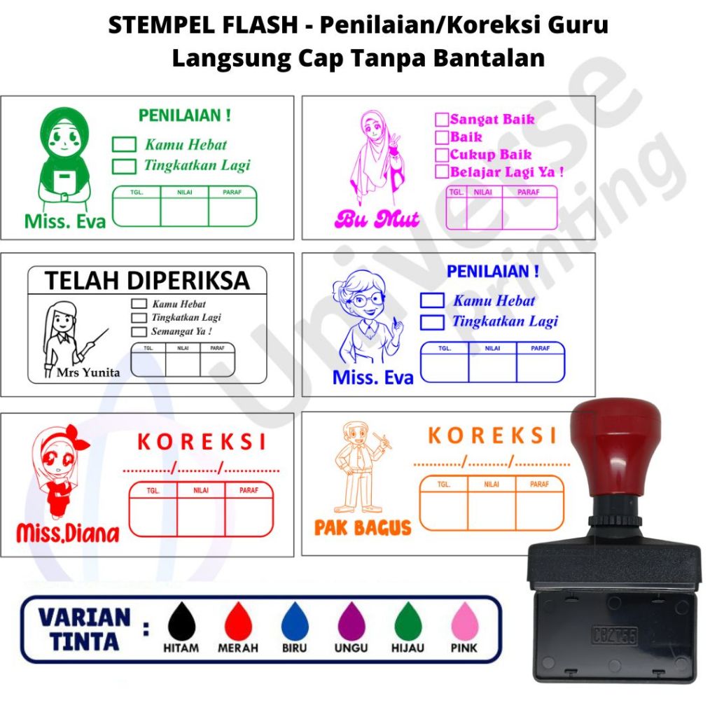 

[Sedang] Stempel Penilaian Guru Custom Stempel Flash Koreksi Guru