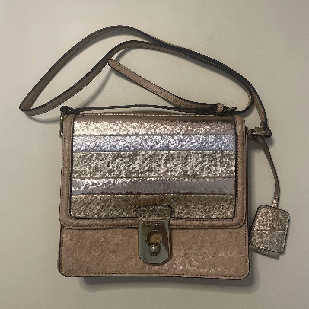 (ALDO ORIGINAL, PRELOVED) Tas Sling Bag Gold Mini Dewasa Perempuan Cewek Santai Selempang