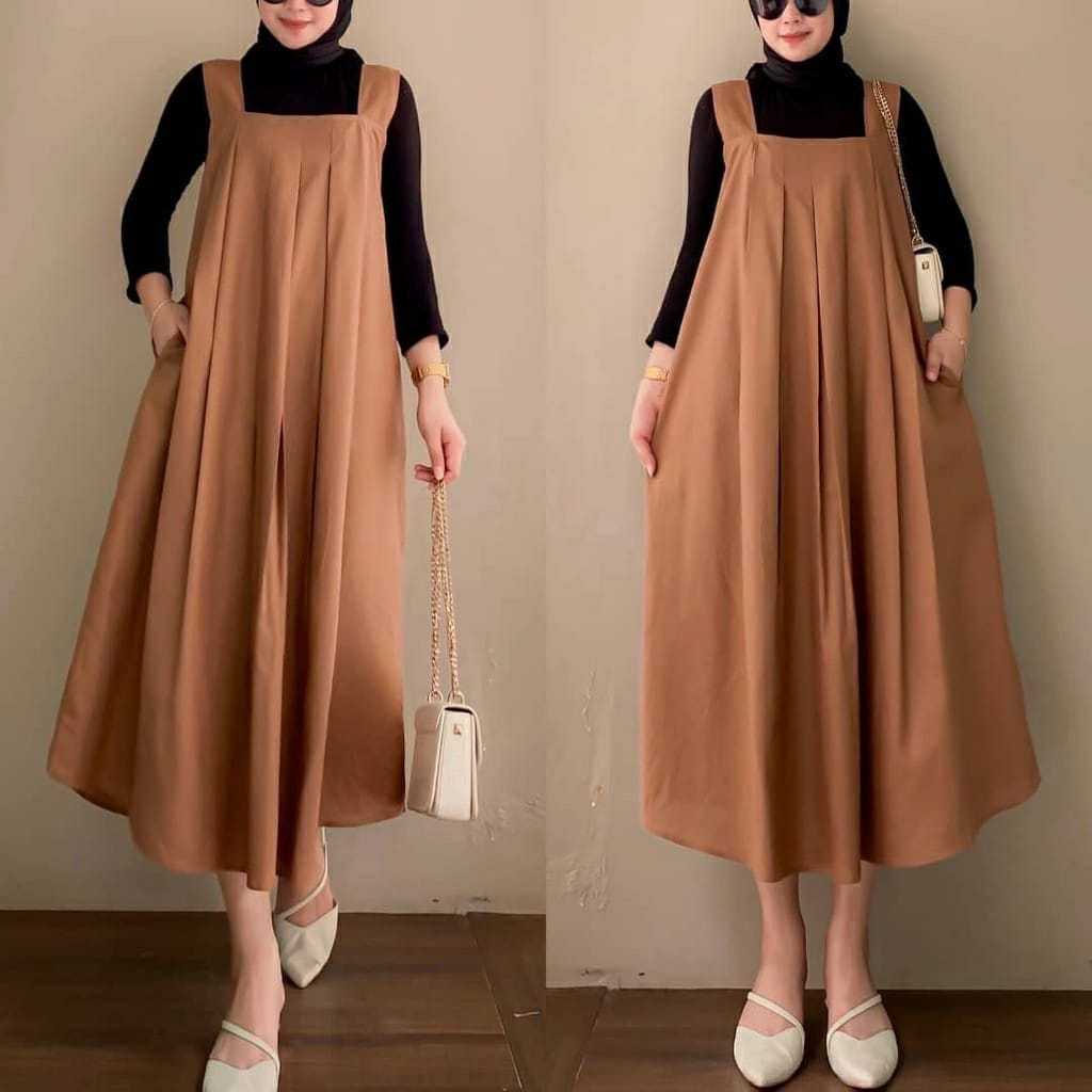 Alula Dress Overall LD 120 PJG 127 JUMBO / Atasan Long Wanita / Berynka