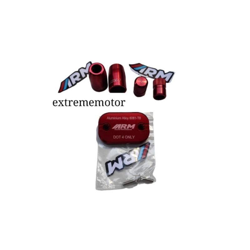 paket variasi tutup cover minyak rem arm plus tutup monel spion cnc arm plus tutup pentil cnc arm un