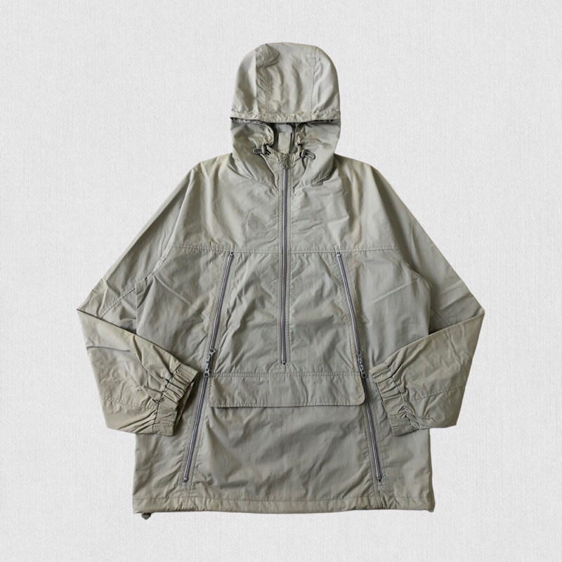 Uniqlo Hooded Anorak Cagoule Jacket Light Grey