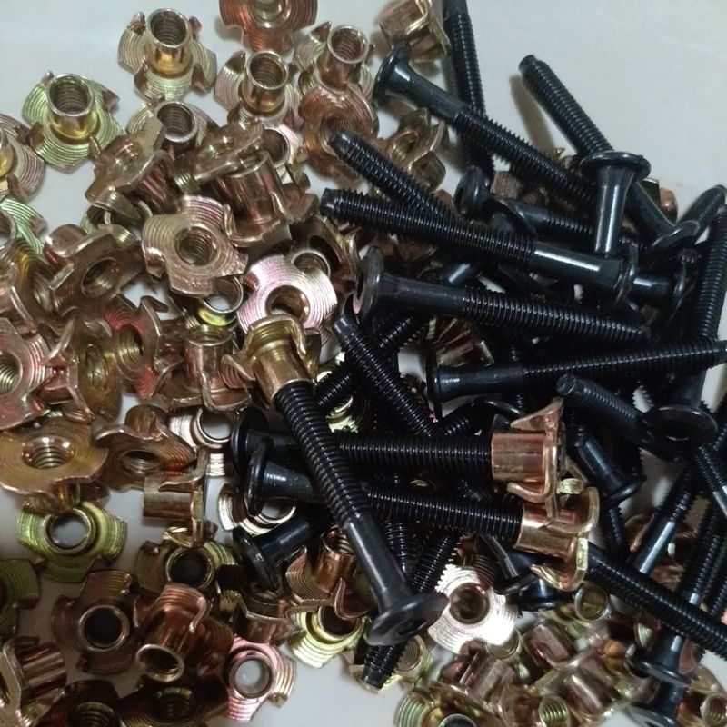 100.set Baut+mur cakar m6 panjang 5cm Baut cakar bok spiker Baut box speaker baut cakar untuk bok sp