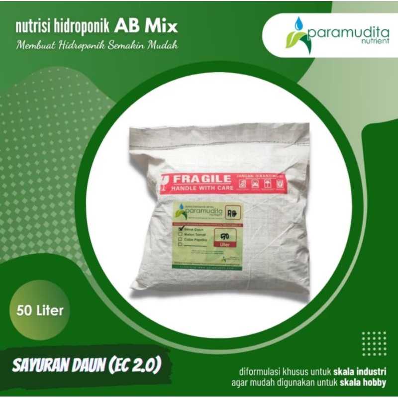 Nutrisi Hidroponik Ab Mix Sayur Daun 50 Liter || Paramudita Nutrient