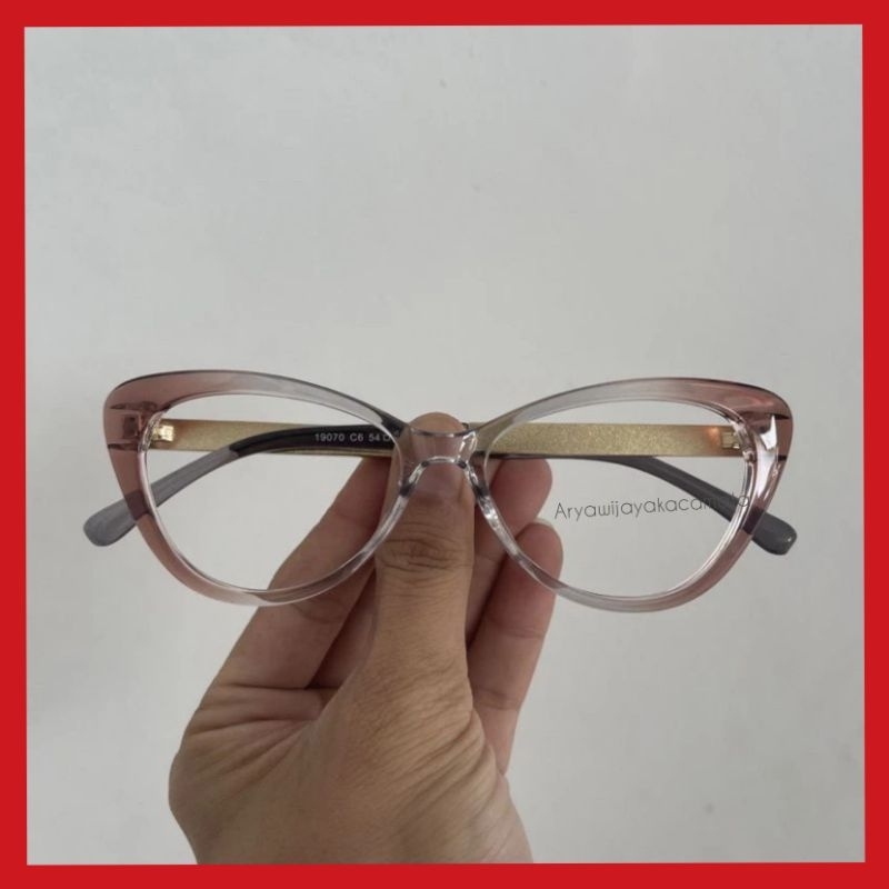 kacamata 19070(cat eye) tebal-ringan -KOKOH-FOTOCROMIC-Blu-ray BLUCROMIC