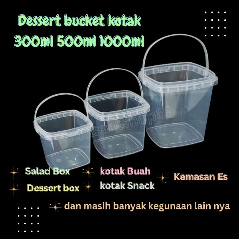Ember KOTAK Dessert cup (satuan) toples plastik dessert