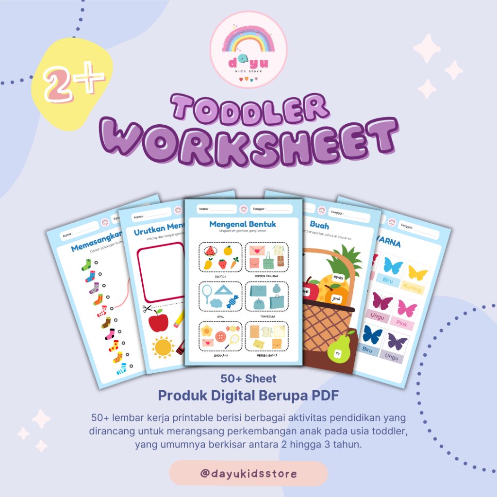 Worksheet Printable Aktivitas Anak Usia 2-3 Tahun TK PAUD PRESCHOOL LEARNING KUALITAS TERBAIK File P
