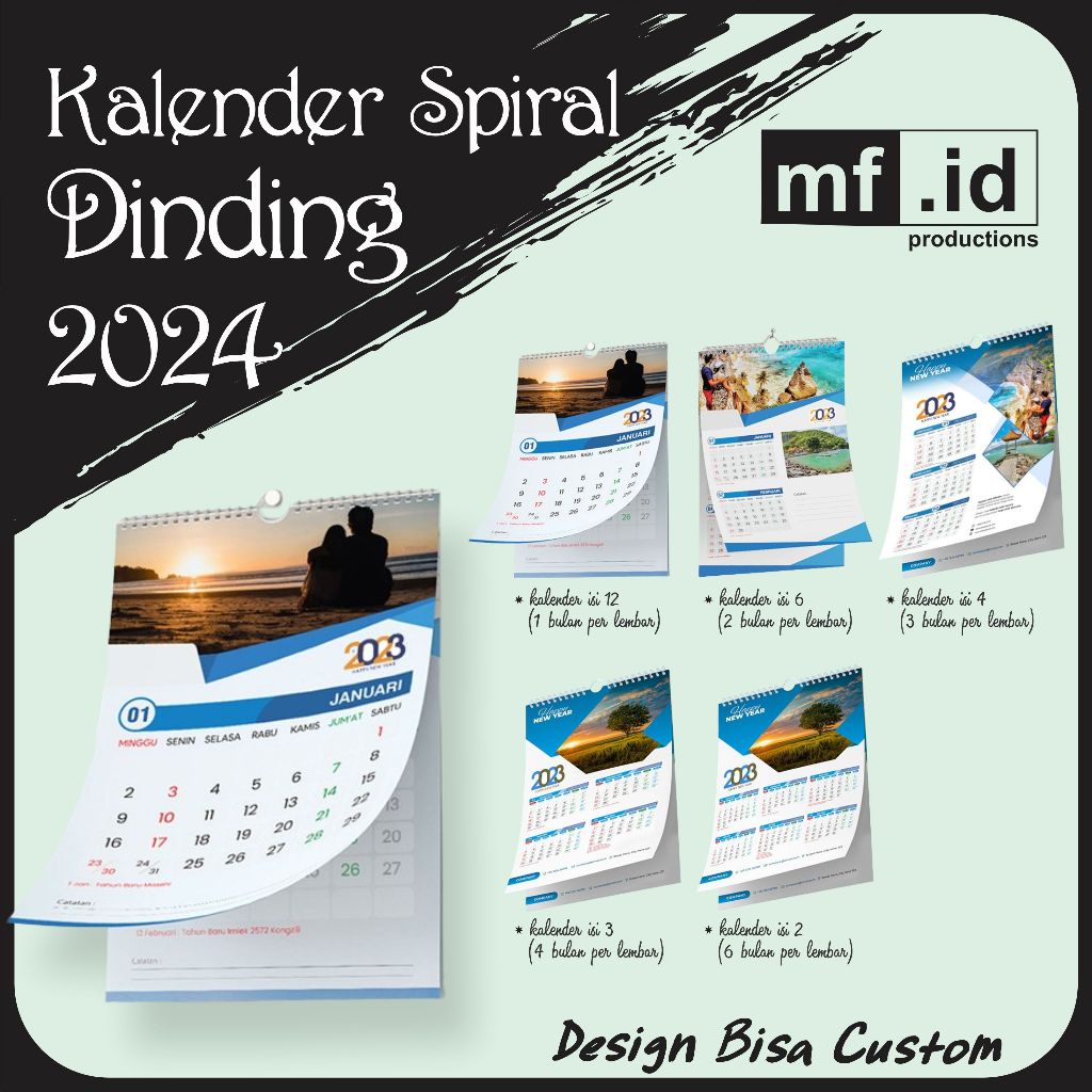 

Cetak Kalender Dinding Spiral, Bisa Custom kualitas terbaik harga termurah
