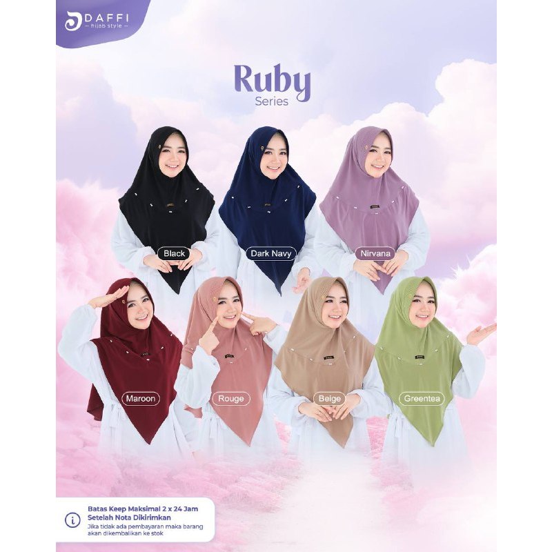 Daffi Hijab Terbaru Daffi Ruby Matterial High Twist Parfum  Aksen Mutiara