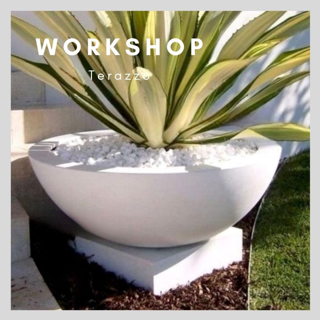 Pot Teratai Terazzo Besar Handmade