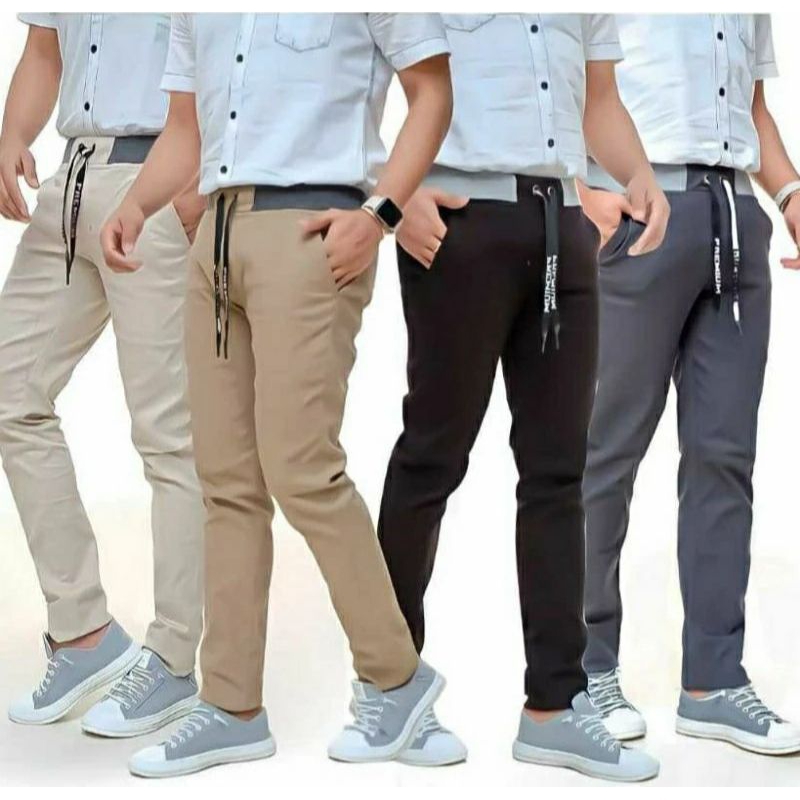 Rip Panjang Chinos Kolor Chino Pinggang Karet Celana Chinos Chino Kolor Rip Remaja Celana Panjang Pa