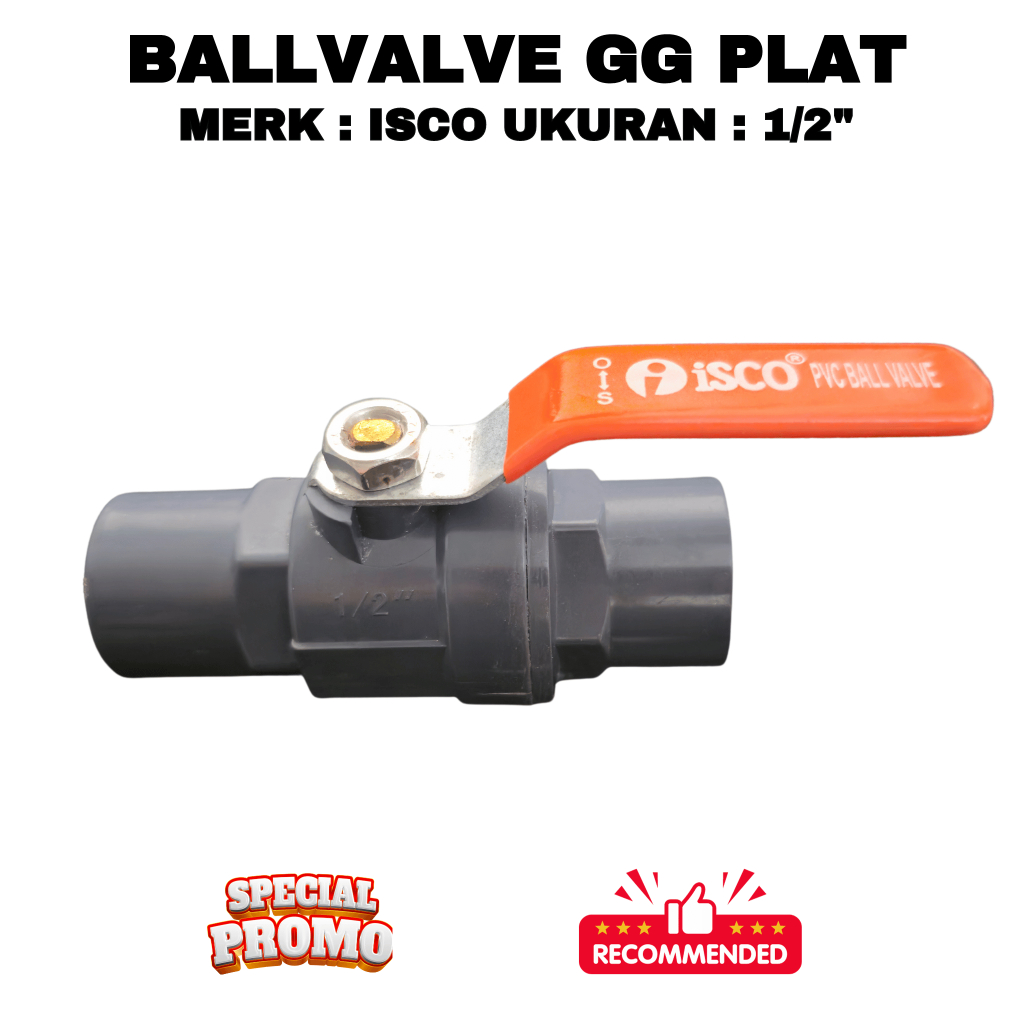 Ball Valve Gagang Besi Plat Stop Kran Gagang Besi 1/2 3/4 1 Inch Stop Kran Transparant UPVC CPT