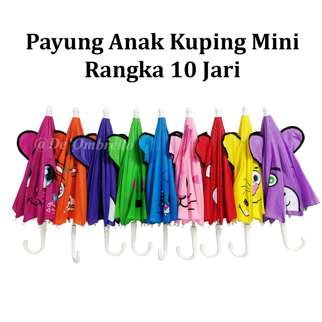 (003C) Payung MAINAN/MINI/HIASAN/GANTUNGAN ANAK 1 SAMPAI 2 TAHUN Anak Kuping 10 JARI  Karakter Lucu