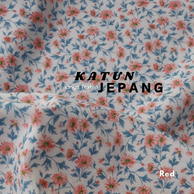 kain katun jepang motif bunga / katun jepang motif