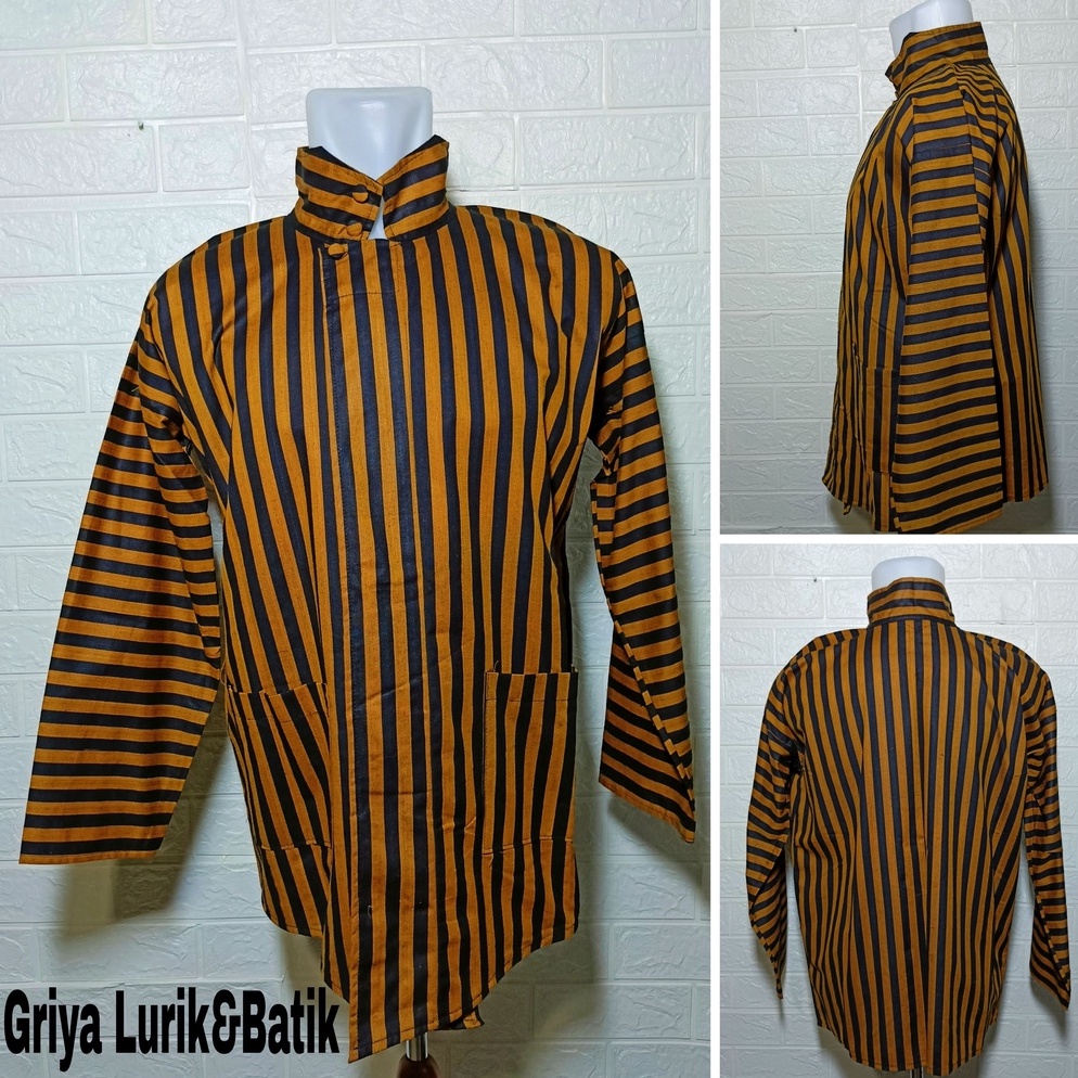 ART C14S Baju Lurik Surjan Alusan Bahan Katun Premis Halus pakaian Jawa Modern
