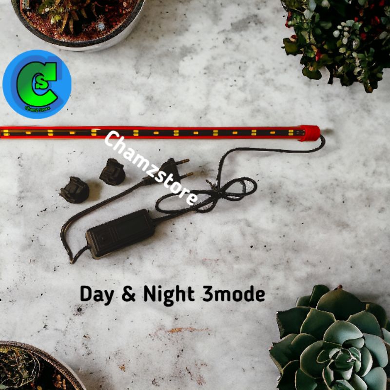 Day and night 3 mode lampu celup aquarium 80cm, 100cm, 120cm / Lampu led celup aquarium aquascape / 