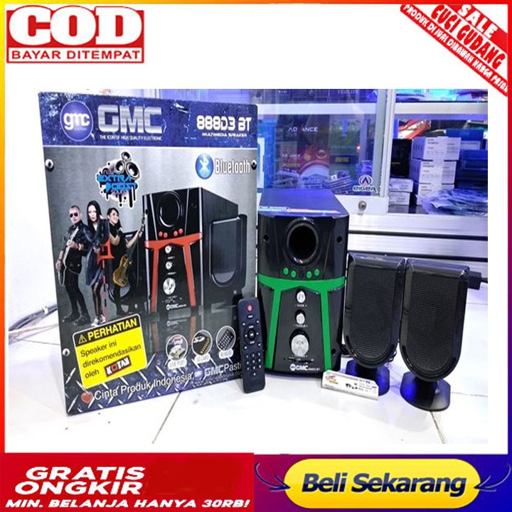 Speaker Aktif Bluetooth GMC 888D3 / D2 BT Multimedia Radio Aux Super Bass Salon # Speker Komputer NW