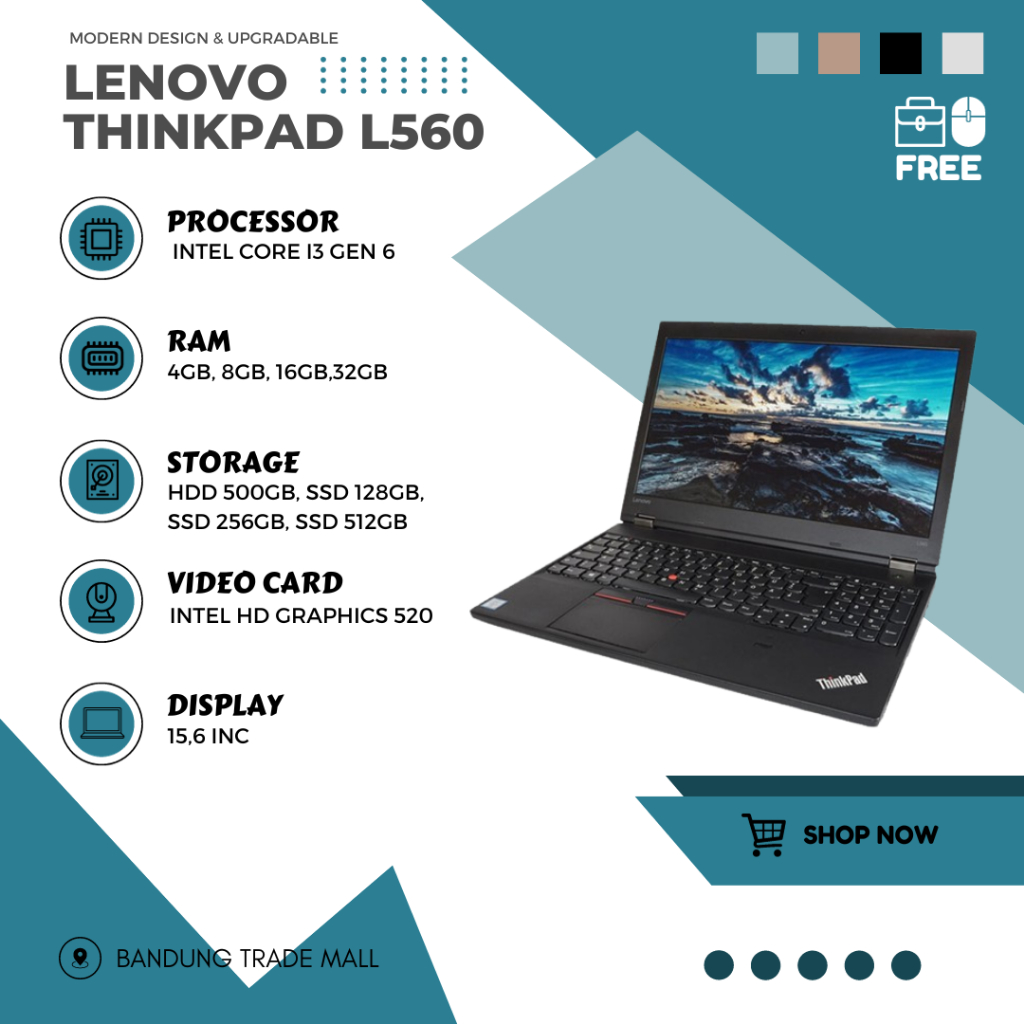 Laptop Lenovo ThinkPad L560 Core i5 Gent 6 Ram 8Gb SSD 256Gb No Minus