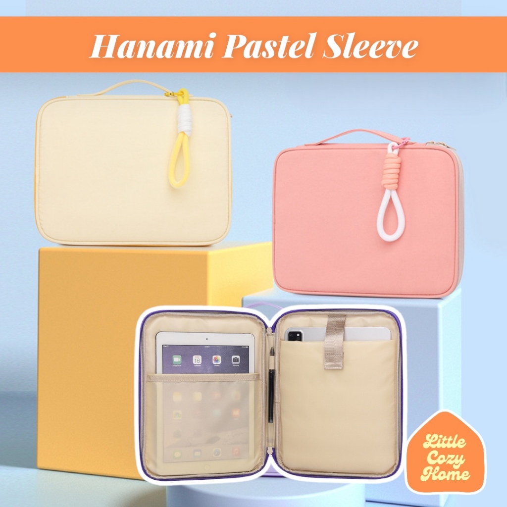 Hanami Pastel Tablet 11 13 15 16 Inch Tas Laptop iPad Sleeve / Handstrap Tas Kantong Pelindung Sarung Cover HP Tablet 10.9 12 13.3 14 16 Sarung Pouch Cover Komputer Leptop Multifungsi / Macbook Air 13in Kulit Leather Case Sleeve Mac Book