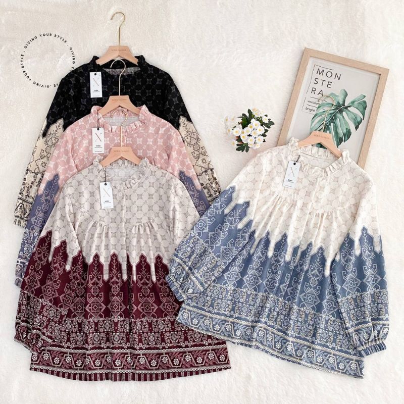 Blouse atasan wanita motif etnik