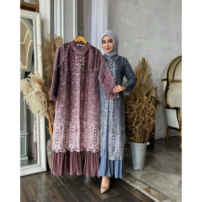 NEW ARRIVAL GAMIS GARDIGAN TILE GRADASI PAYET | GAMIS OUTHER LEPAS PASANG | GAMIS CERUTY MIX PAYET |