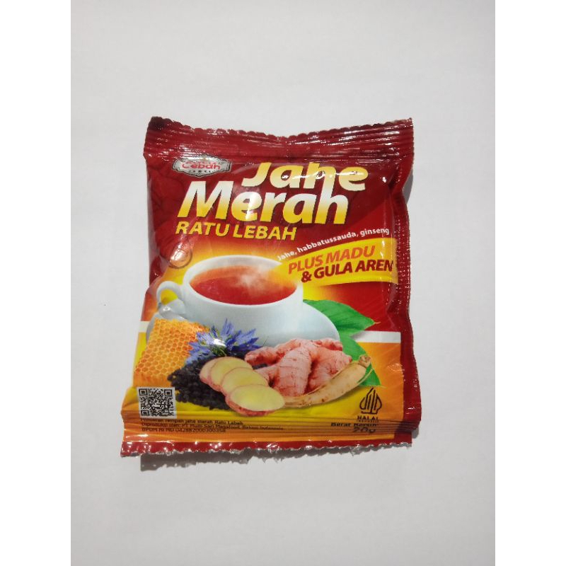 

jahe merah ratu lebah plus madu gula aren per sachet