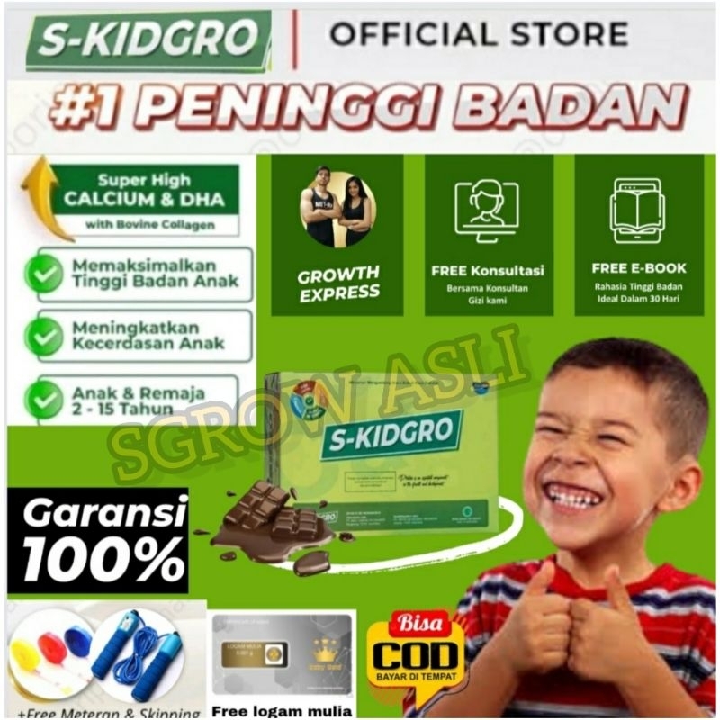 Skidgrow susu suplemen peninggi badan terbaik untuk anak rasa coklat skid grow | S-kidgro asli ori