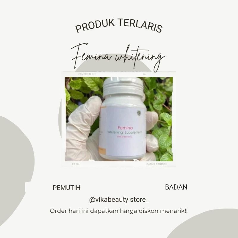 flash sale awal tahun // femina whitening suplemen pemutih badan 5× lebih cepat mencerahkan seluruh 