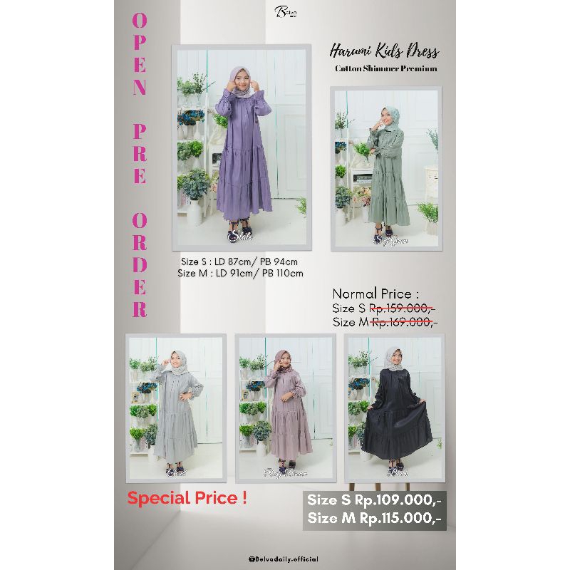 NEW ✅ HARUMI DRESS ( KIDS ) ✅ BY BELVA FASHION