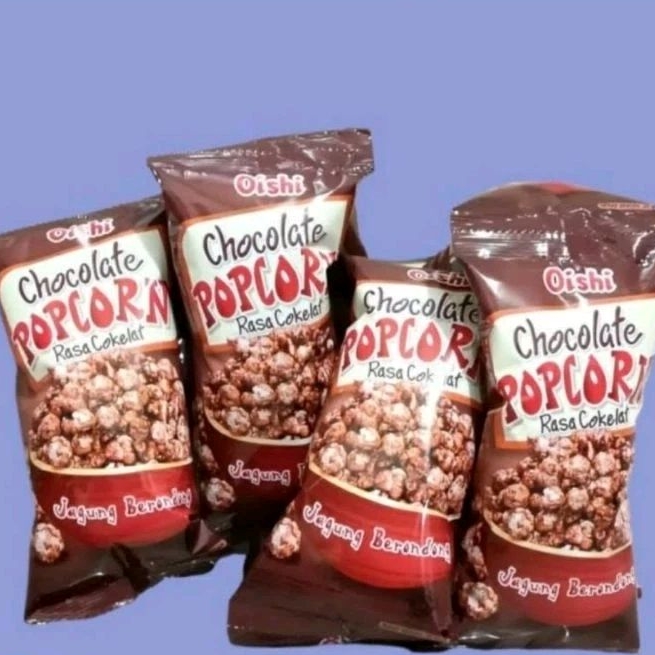 

Oishi Popcorn Jagung Rasa Cokelat 20gr 1 renceng isi 10