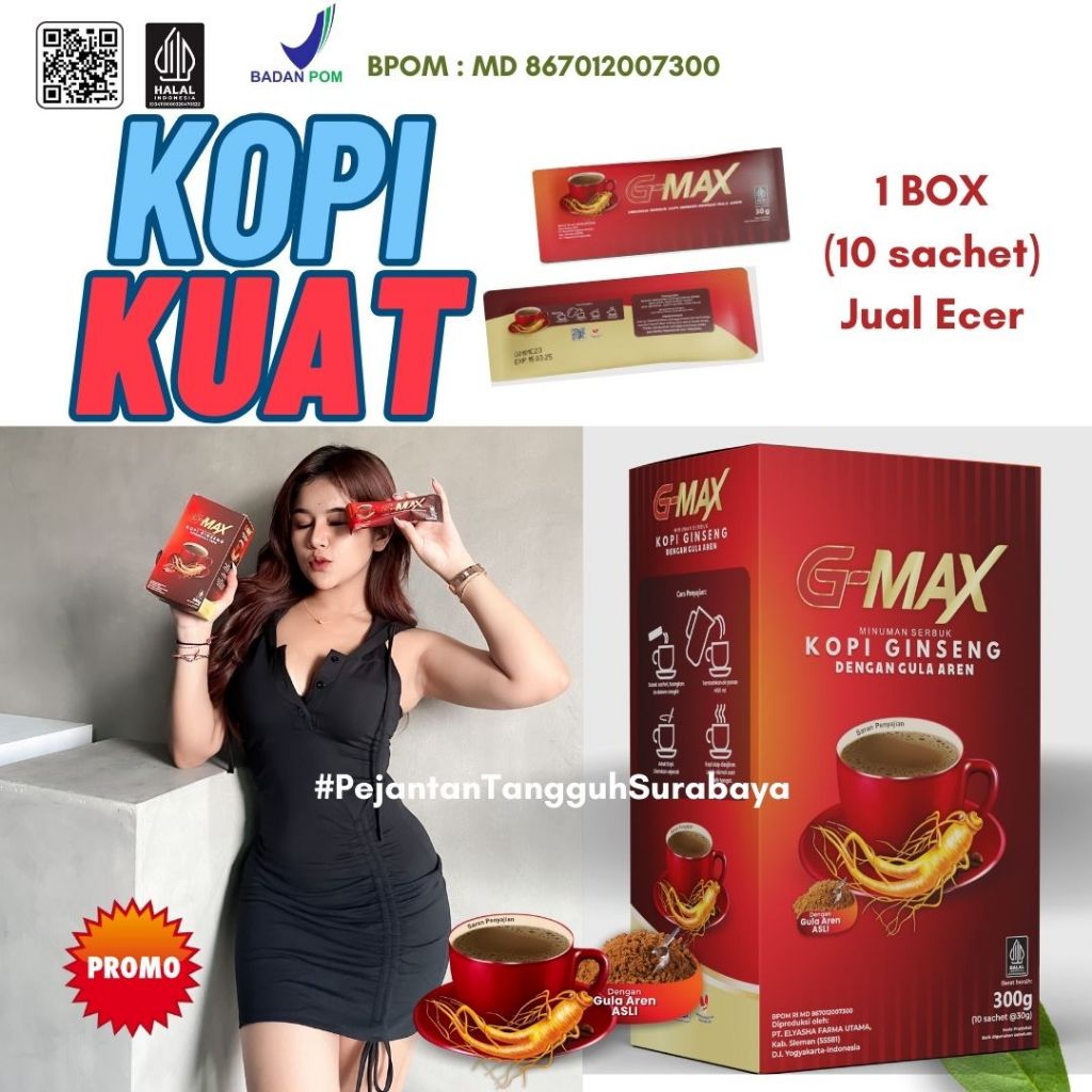 PROMO KOPI GMAX OFFICIAL JAKARTA - Kopi cleng original 100% - Kopi kuat tahan lama seperti moncer co