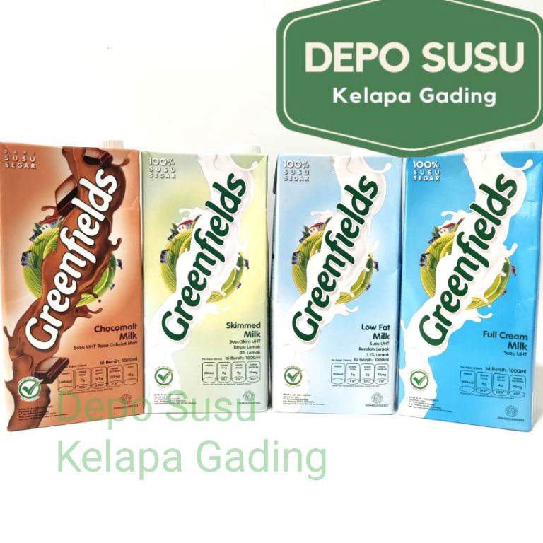 

TERBARU Susu Greenfields UHT 1 liter All Varian Greenfield Coklat Full Cream Low Fat Skim