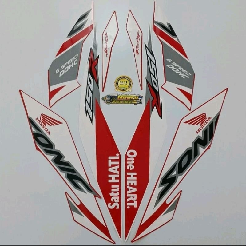 Striping Honda Sonic 150 2018 Merah putih