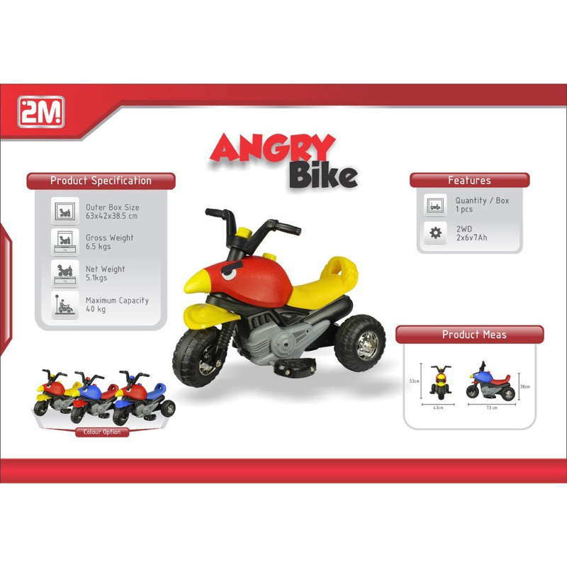 Mainan anak ride on motor aki angry bike Yotta toys