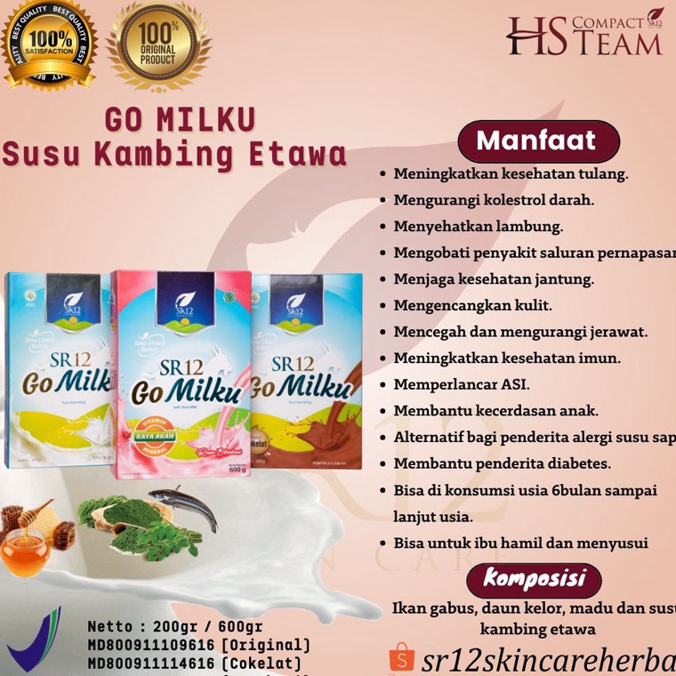 

BEST SELLER GO MILKU SR12 SUSU KAMBING ETAWA HALAL BPOM MENINGKATKAN KESEHATAN IMUN TUBUH MELANCARKAN ASI ASLI