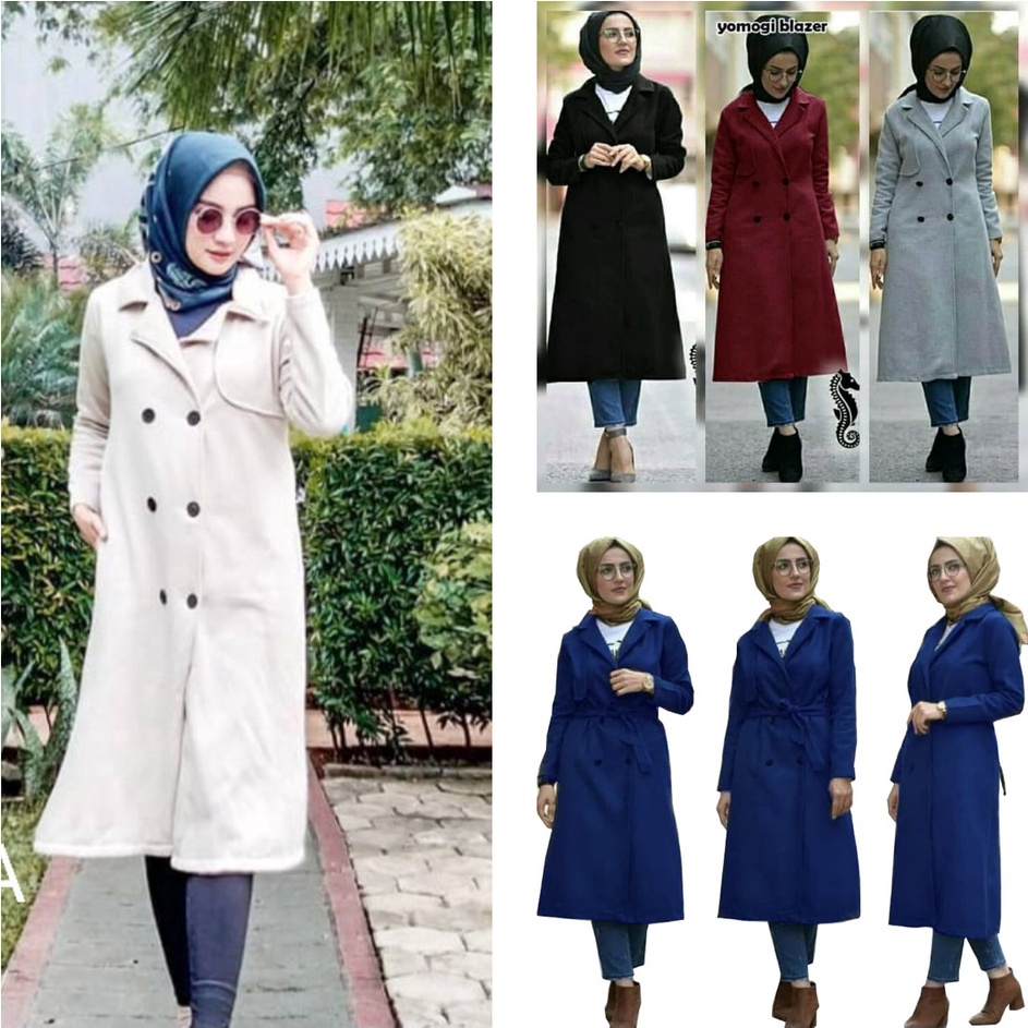 Tren ido5O9a LONG COAT PREMIUM HIJACKET MUSLIMAH SYARI JAKET WANITA MUSLIMAH PANJANG MENUTUPI AURAT 